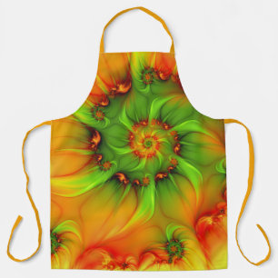 Psychedelic Colourful Modern Abstract Fractal Art Apron