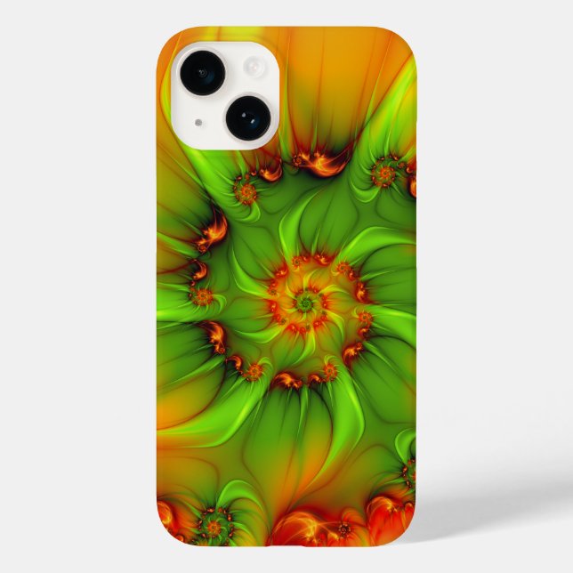 Psychedelic Colourful Modern Abstract Fractal Art Case-Mate iPhone Case (Back)