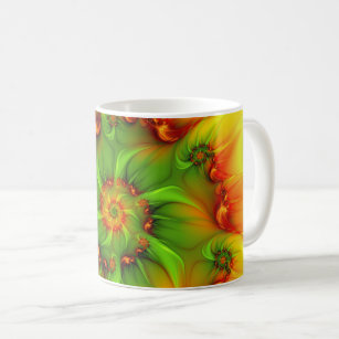 Psychedelic Colourful Modern Abstract Fractal Art Coffee Mug