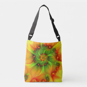 Psychedelic Colourful Modern Abstract Fractal Art Crossbody Bag