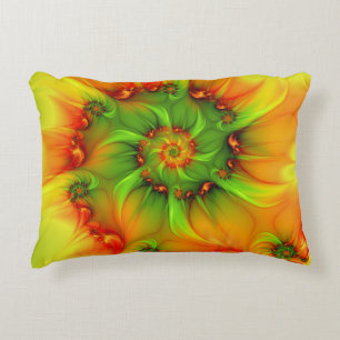 Psychedelic Colourful Modern Abstract Fractal Art Decorative Cushion
