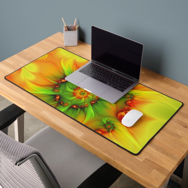 Psychedelic Colourful Modern Abstract Fractal Art Desk Mat (Office 2)