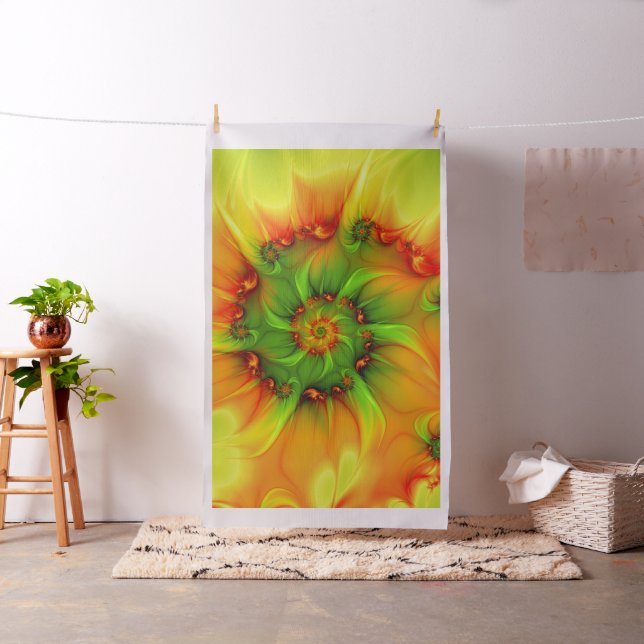 Psychedelic Colourful Modern Abstract Fractal Art Fabric (In Situ)