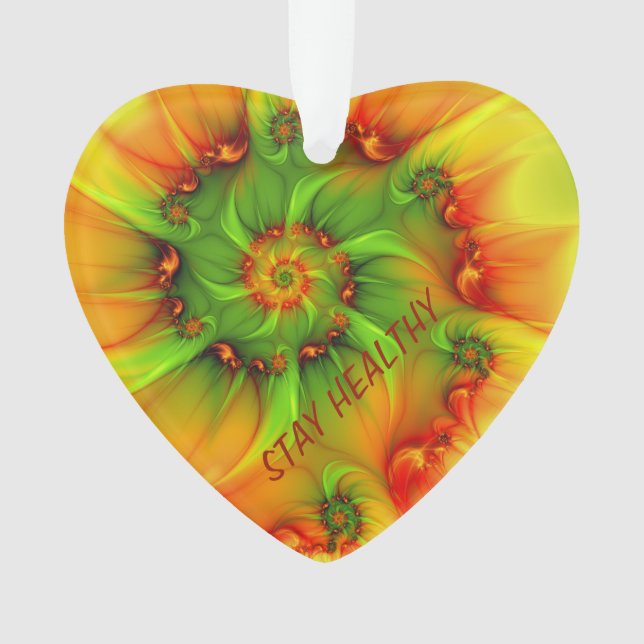 Psychedelic Colourful Modern Abstract Fractal Art Ornament (Front)