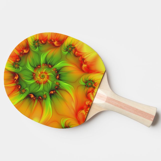 Psychedelic Colourful Modern Abstract Fractal Art Ping Pong Paddle (Side)