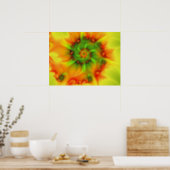 Psychedelic Colourful Modern Abstract Fractal Art Poster (Kitchen)