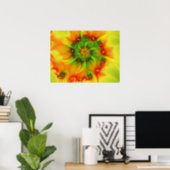 Psychedelic Colourful Modern Abstract Fractal Art Poster (Home Office)