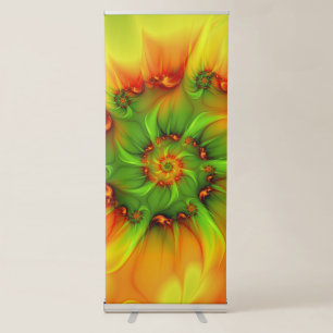 Psychedelic Colourful Modern Abstract Fractal Art Retractable Banner