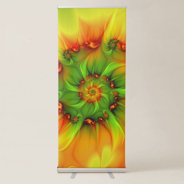 Psychedelic Colourful Modern Abstract Fractal Art Retractable Banner (Front)