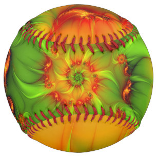 Psychedelic Colourful Modern Abstract Fractal Art Softball