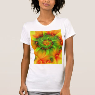 Psychedelic Colourful Modern Abstract Fractal Art T-Shirt