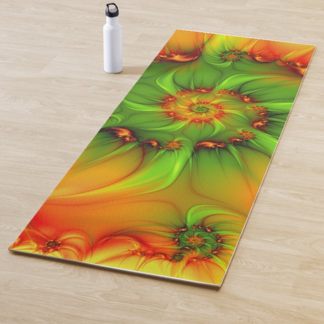 Psychedelic Colourful Modern Abstract Fractal Art Yoga Mat (In Situ)