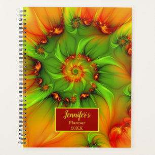 Psychedelic Colourful Modern Abstract Fractal Name Planner