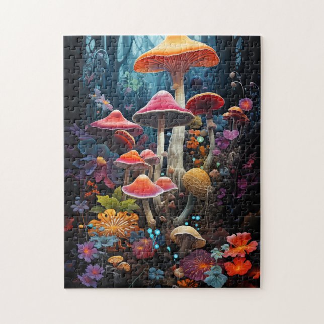 Psychedelic Colourful Mushrooms Jigsaw Puzzle (Vertical)