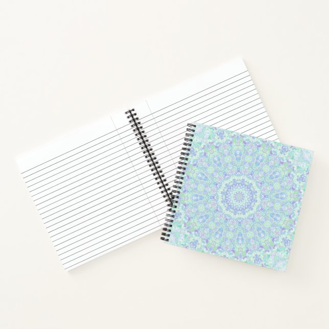 Psychedelic Colourful Pastel Ornate Hippie Mandala Notebook (Inside)