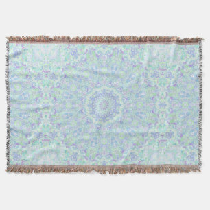 Psychedelic Colourful Pastel Ornate Hippie Mandala Throw Blanket