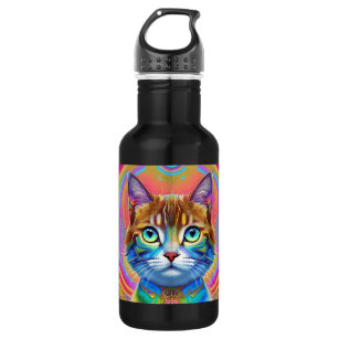 Psychedelic Colourful Royal Cats 532 Ml Water Bottle