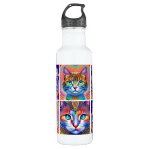 Psychedelic Colourful Royal Cats 710 Ml Water Bottle