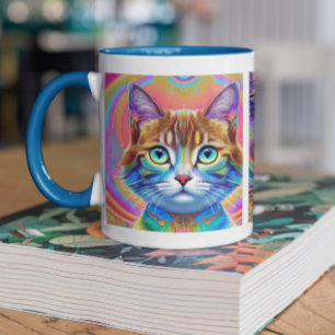 Psychedelic Colourful Royal Cats Mug