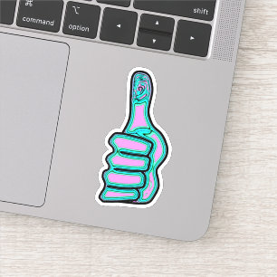 Psychedelic colourful thumbs up v2