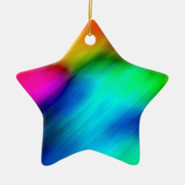 Psychedelic Colours Ceramic Tree Decoration (Front)