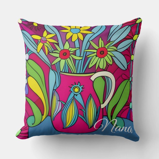 Psychedelic colours for Nana Cushion (Front)