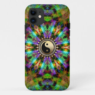 Psychedelic Colours Gold Yin Yang iPhone 11 Case