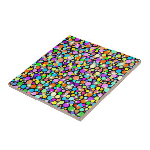 Psychedelic Colours Spheres Tile