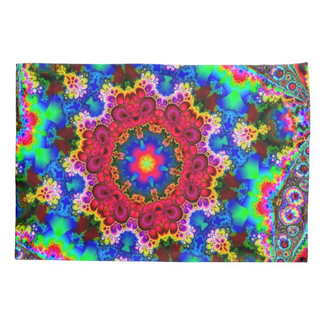 Psychedelic Cosmic Fractal Art Pillowcase (Back)