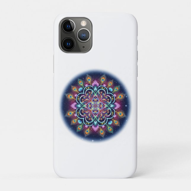 Psychedelic Cosmic Mandala iPhone 11 Pro Case (Back)