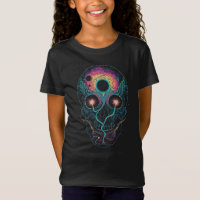 Psychedelic Cosmic Skull Neon Galaxy