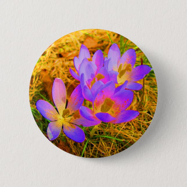 Psychedelic Crocus 6 Cm Round Badge (Front)