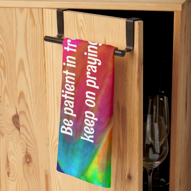 Psychedelic Daisy Romans 12:12 Kitchen Towel (Thirds Fold)