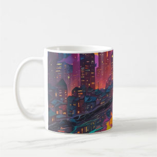 Psychedelic Darker Cityscape Coffee Mug