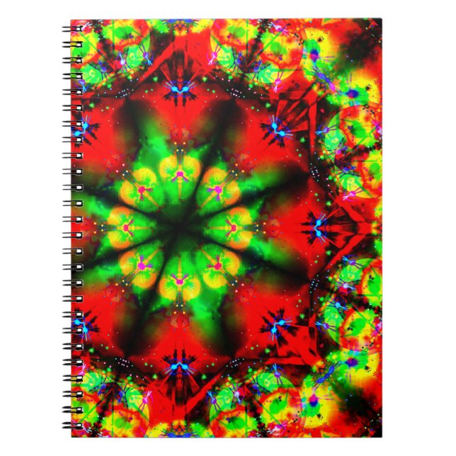 Psychedelic Design Mandala Notebook (Front)
