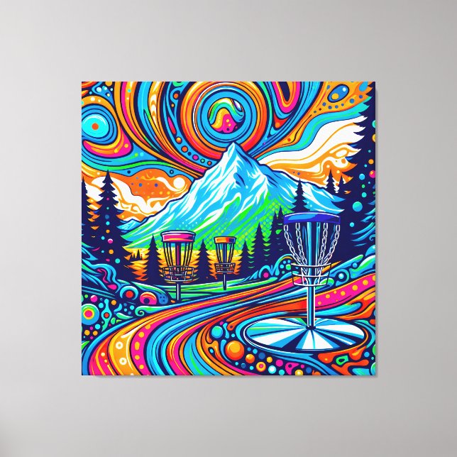 Psychedelic Disc Golf Course  Canvas Print (Front)