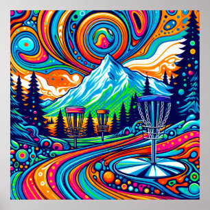 Psychedelic Disc Golf Course Poster