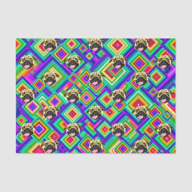 Psychedelic Dog Face Tissue Paper (Front)
