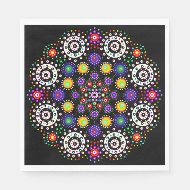 Psychedelic Dot Mandala   Napkin (Front)