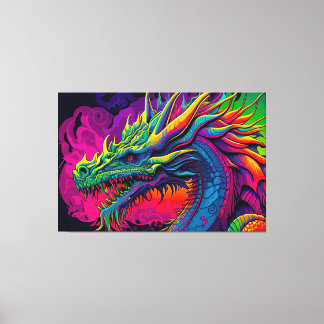 Psychedelic Dragon Design Canvas Print