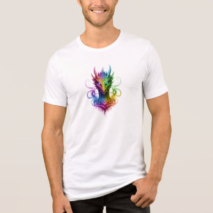 Psychedelic Dragon Head: Colorful Neon Grap Tri-Blend Shirt