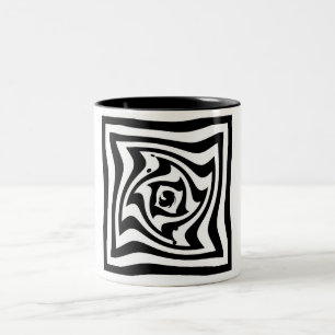 Psychedelic drawing with optical illusion effect. Two-Tone coffee mug