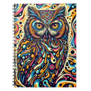 Psychedelic Dream Owl – Pop Art Wildlife Notebook