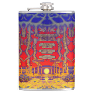 Psychedelic Dreamland Hip Flask