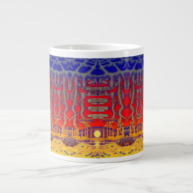 Psychedelic Dreamland Large Coffee Mug (Front)