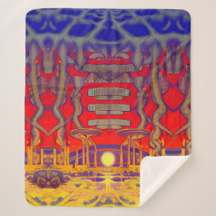 Psychedelic Dreamland Sherpa Blanket