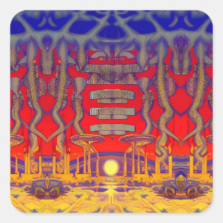 Psychedelic Dreamland Square Sticker