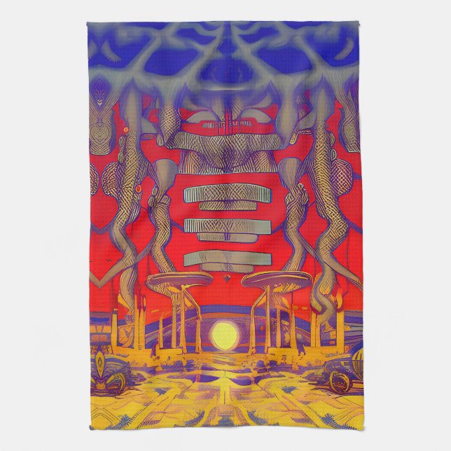 Psychedelic Dreamland Tea Towel (Vertical)