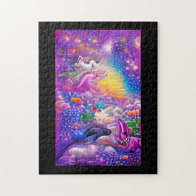 Psychedelic dreams colourful madness abstract art jigsaw puzzle (Vertical)