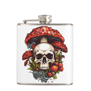 Psychedelic Dreams: Skulls in Wonderland Hip Flask